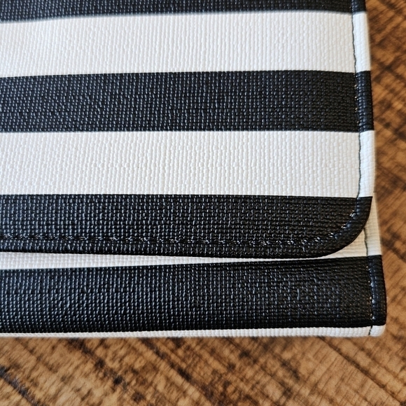 But From the Kloth Striped Black White Wallet 7.5" X 4" - Picture 2 of 8